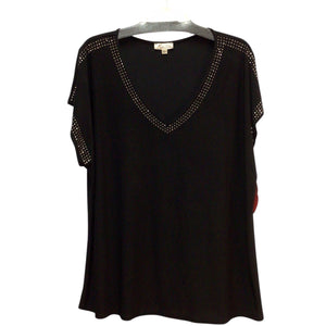 Lavish Black Studded Sleeve Less Top Size 2XL
