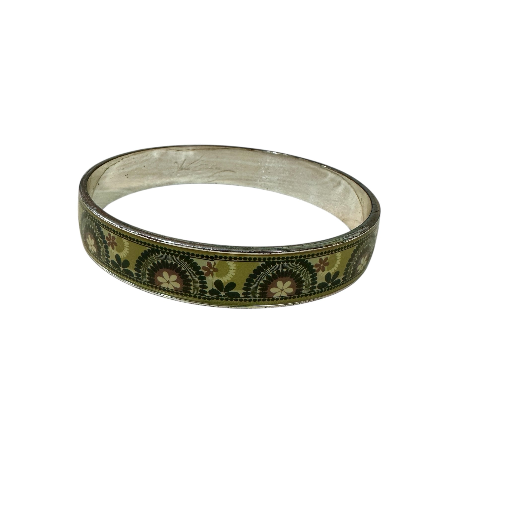 Vera Bradley Green Floral Bangle Bracelet