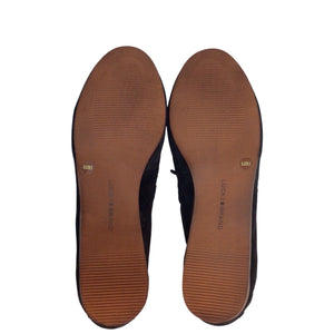 Lucky Brand Tineera Black Suede Loafers Size 8.5 M