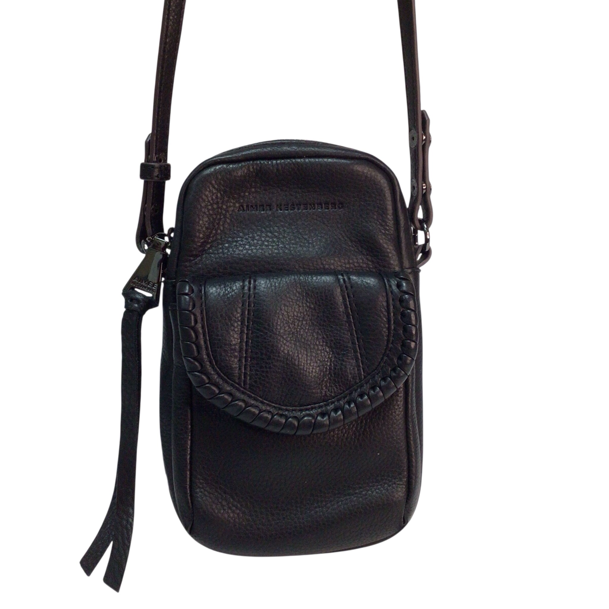 Aimee Kestenberg Leather Intention Phone Crossbody Bag  Wristlet Black