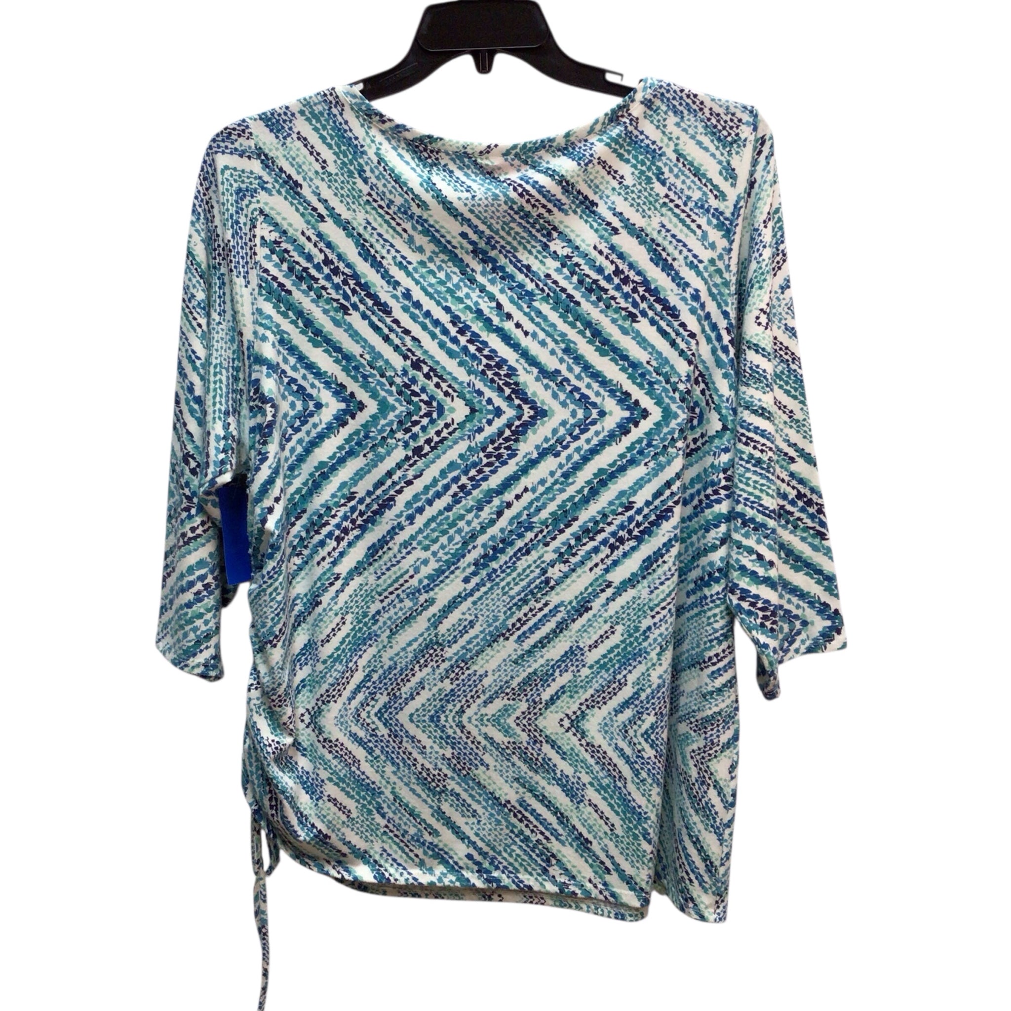 Hearts of Palm Blue Long Sleeve Top Size 1X