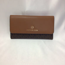 Load image into Gallery viewer, Michael Kors Brown Signature Fold over Wallet