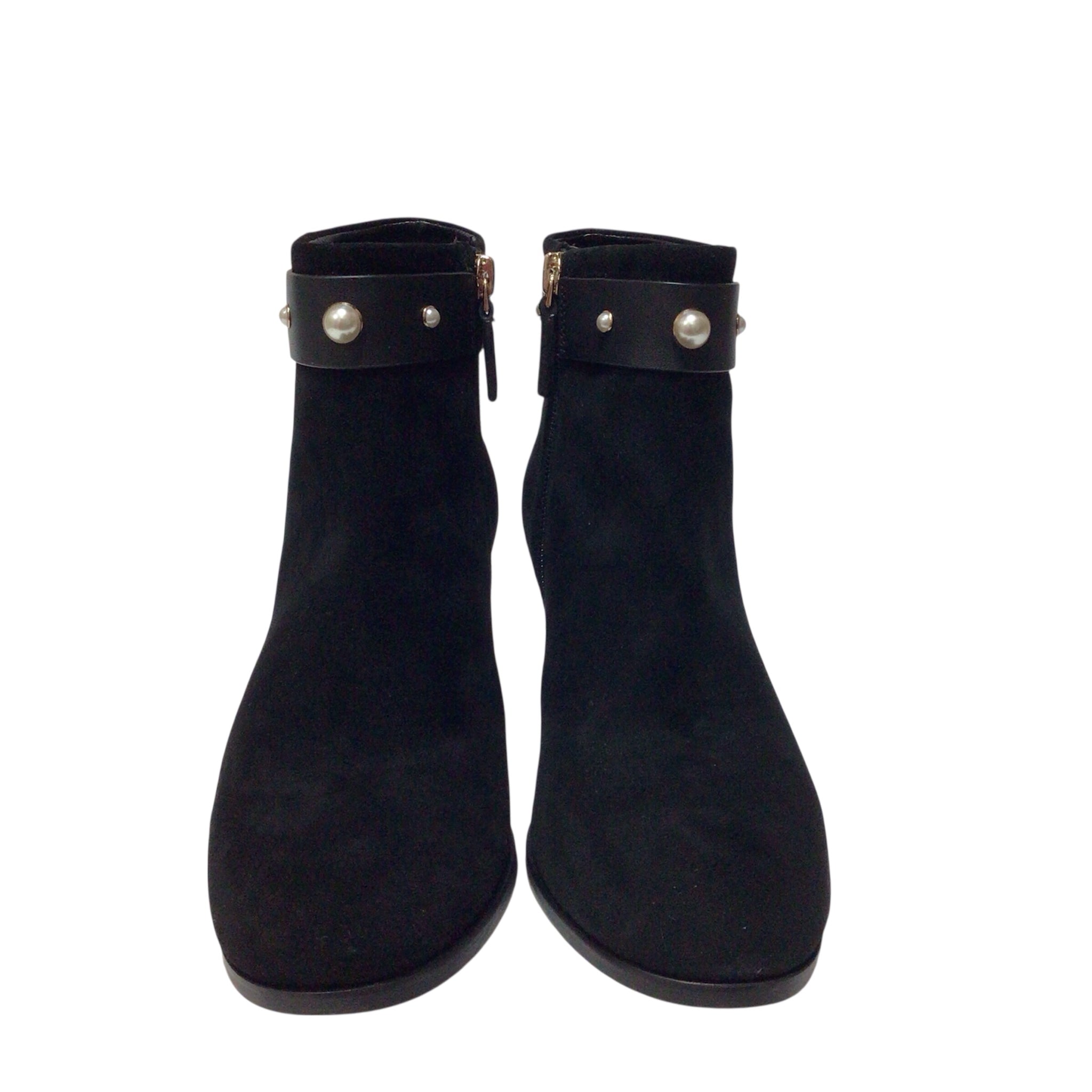 Kate Spade Morgan Pearl Black Suede Boots Size 6