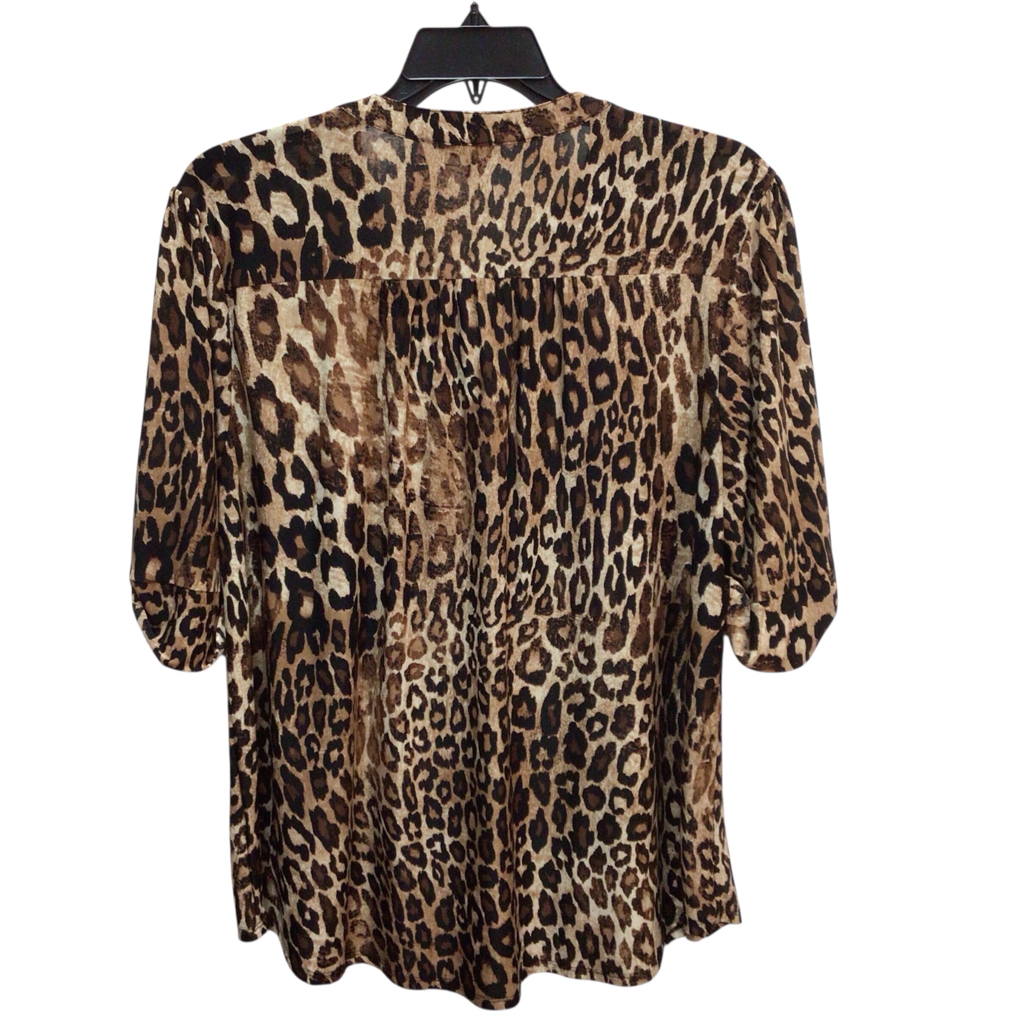 Cocomo Leopard Print Short Sleeve Top Size 2X