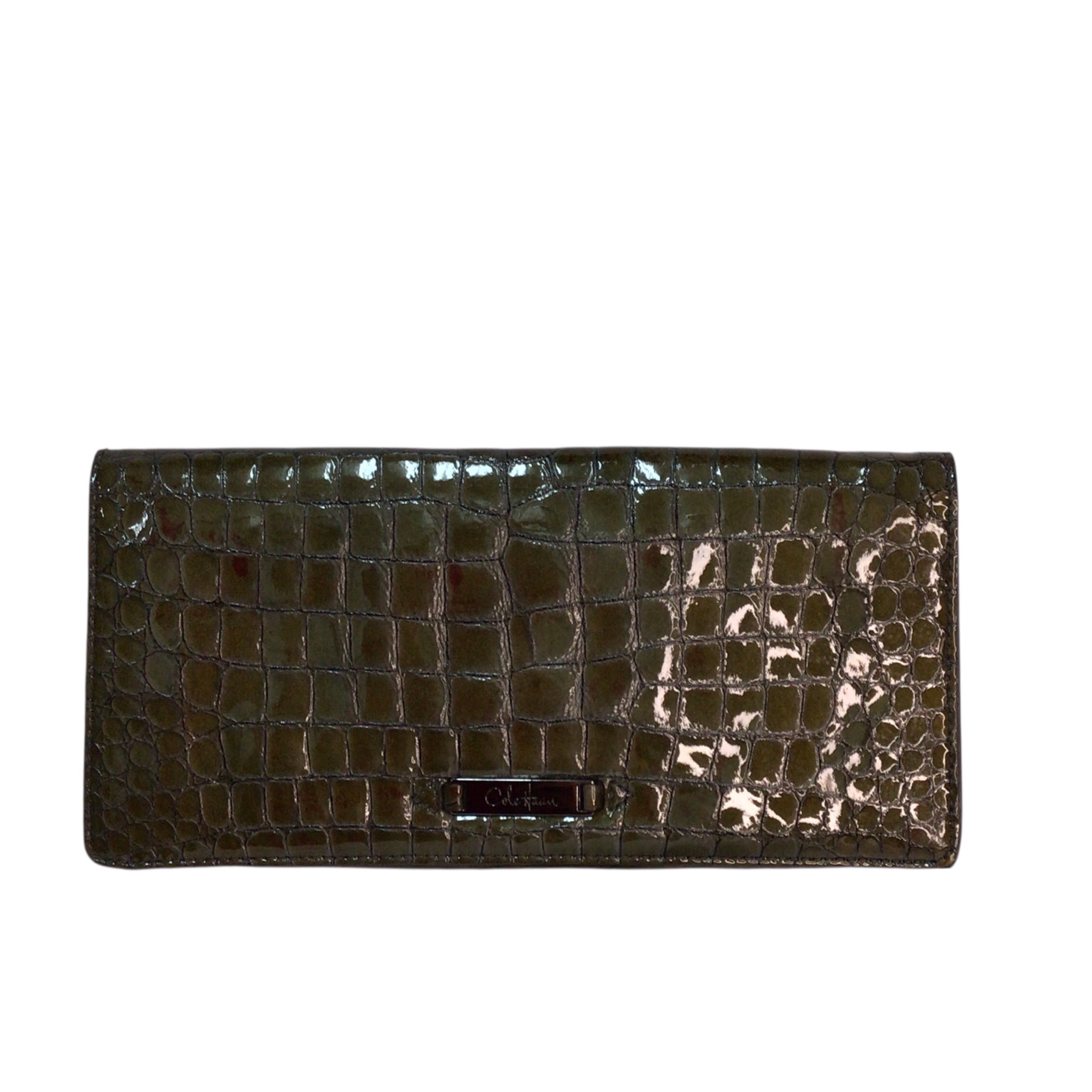 Cole Haan Green Croc Wallet Clutch NWT