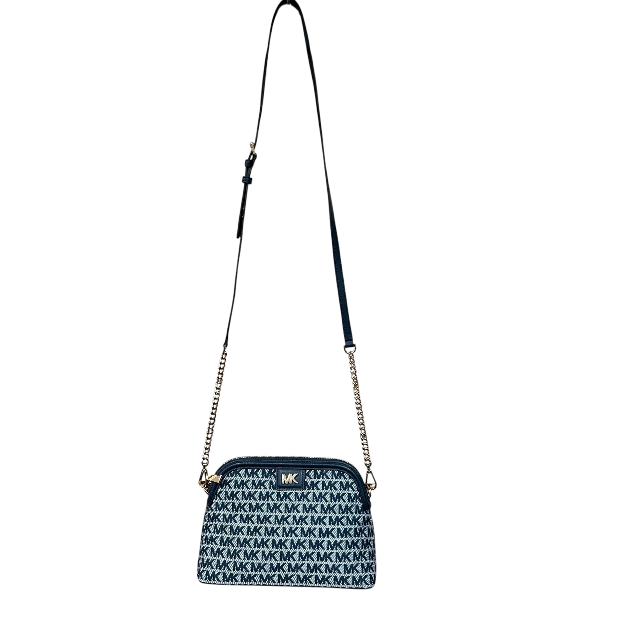 Michael Kors "Mott" Signature Canvas Navy Crossbody Bag