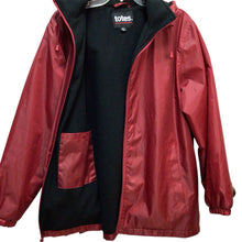 Load image into Gallery viewer, Totes Red Long Sleeve Fleece Lined Rain Jacket Size L