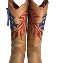 Load image into Gallery viewer, Circle G Women&#39;s American Flag Eagle Western Boots Size 7.5 M Tan