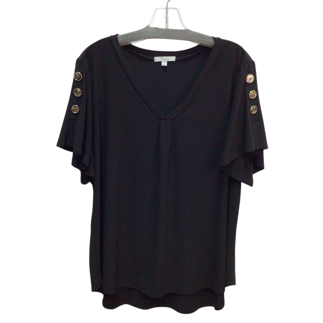 89Th & Madison Black Short Sleeve Top Size 1X