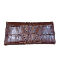 Load image into Gallery viewer, Brahmin Brown Embossed Leather Fold Over Wallet