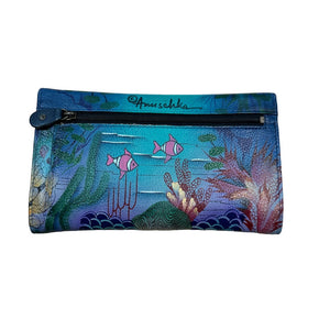 Anuschka Leather Dolphins Checkbook Wallet