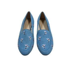 Talbots Ryan Embroidered Hummingbird Cotton Loafers Size 8.5 M