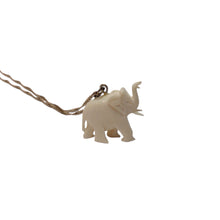 Load image into Gallery viewer, Ivory Elephant Pendant 10K Gold Chain Necklace 24&quot;