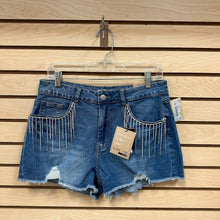 Load image into Gallery viewer, Love Cult Women&#39;s High Rise Cuitoff Denim Shorts Size Large