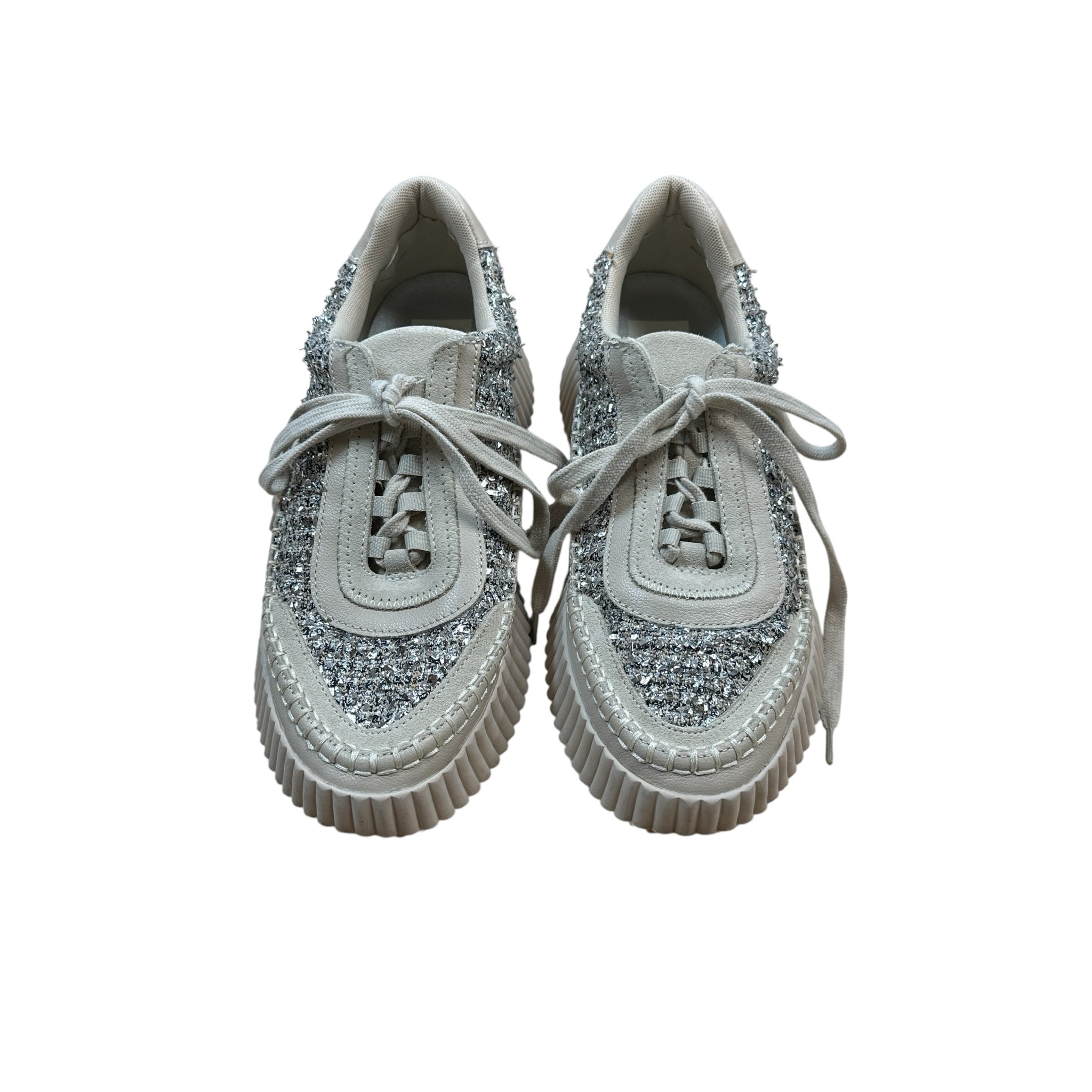 Dolce Vita Dolen Silver & Beige Sneakers Size 9.5