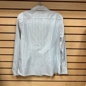 Lands End No Iron Pinpoint Oxford Shirt Blue White - Size 10