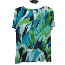 Load image into Gallery viewer, DKNY Blue And Green Short Sleeve Top Size XL
