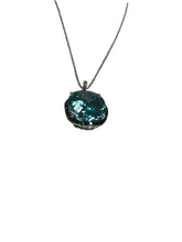 Load image into Gallery viewer, EFFY 14K White Gold Diamond &amp; Blue Topaz Pendant Necklace