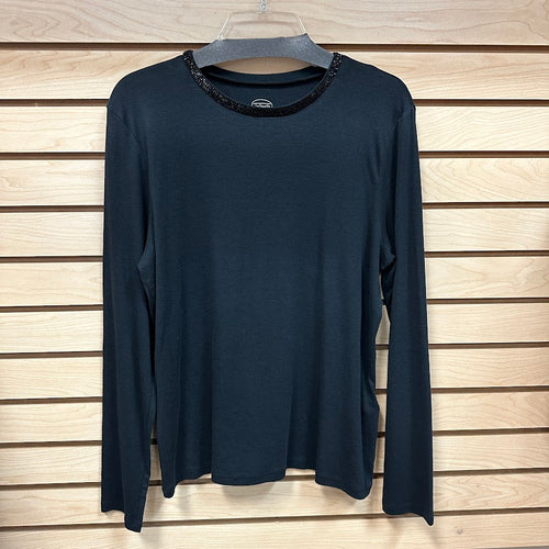 Talbots Long Sleeve Top Black - Size XL