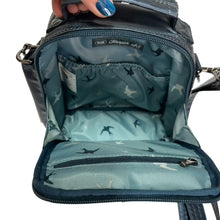 Load image into Gallery viewer, Lug Flapper SE Convertible Crossbody Bag Metallic Indigo Blue NWT