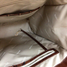 Load image into Gallery viewer, Brahmin Brown Leather Embossed Shoulder Bag Satchel