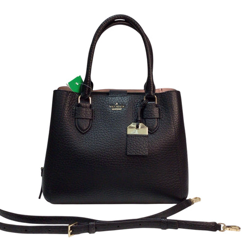 Kate Spade Medium Pebbled Leather Satchel Crossbody Bag Black