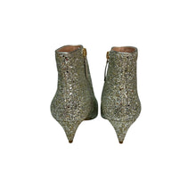 Load image into Gallery viewer, Kate Spade Women&#39;s Stan Kitten Heel Glitter Booties Silver Size 8 M