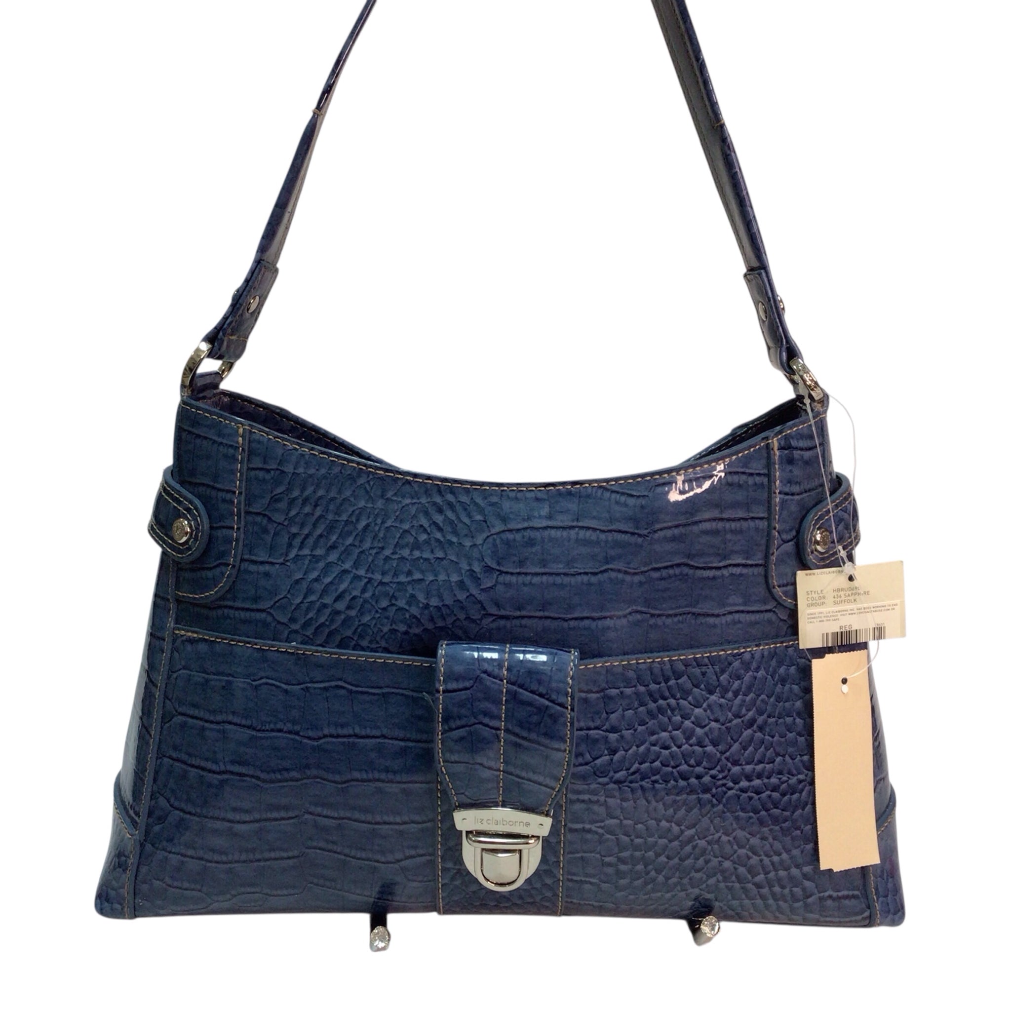 Liz Claiborn Blue Leather Shoulder Bag NWT