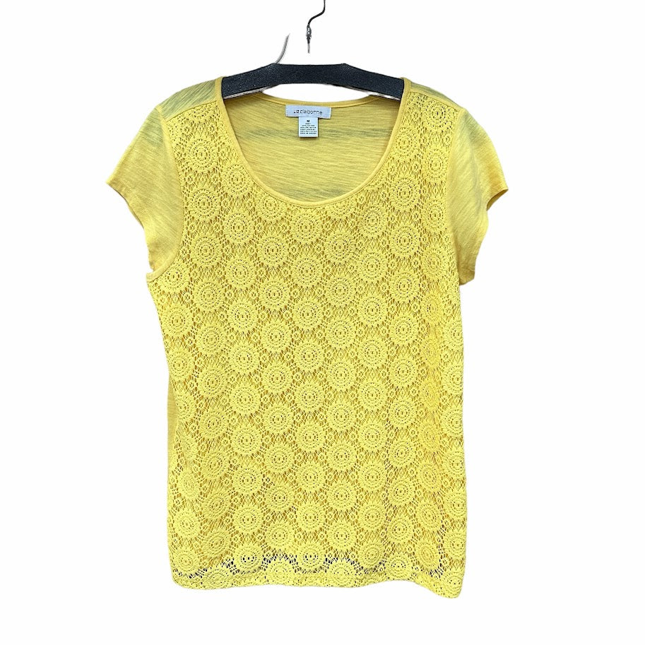 Liz Claiborne Short Sleeve Top Yellow - Size Medium