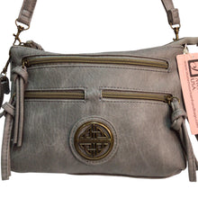 Load image into Gallery viewer, Stone Mountain Gray Leather Wristlet, Shoulder Bag, and Crossbody Bag NWT