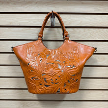 Load image into Gallery viewer, Patricia Nash Tooled Leather Satchel Crossbody Bag