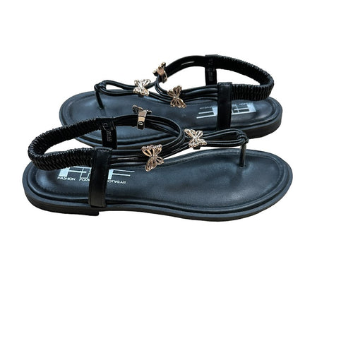 FFF Fashion Forward Footwear The Santorini Catwalk Design Sandal Black Size 7.5