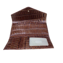 Load image into Gallery viewer, Brahmin Brown Embossed Leather Fold Over Wallet