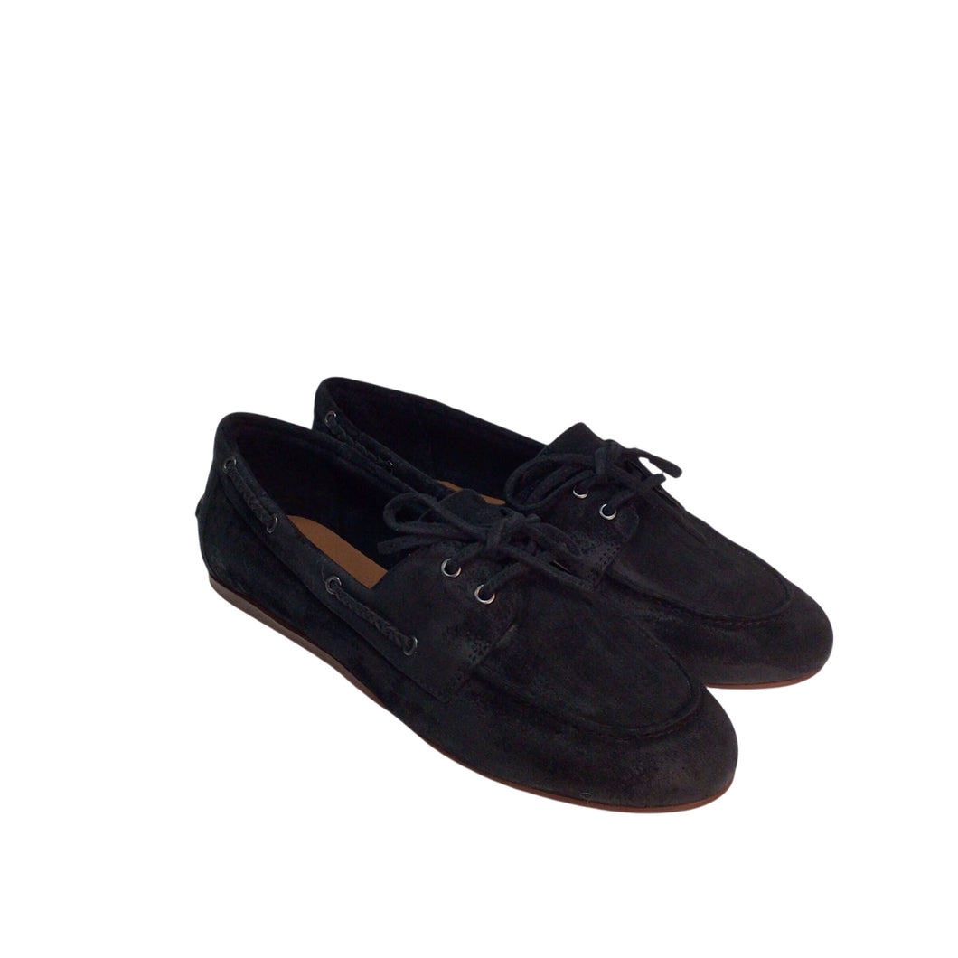 Lucky Brand Tineera Black Suede Loafers Size 8.5 M