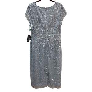 Adrianna Papell Short Sleeve Blue  Dress Size 14 NWT