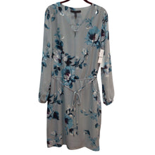 Load image into Gallery viewer, White House Black Market Feather with River Teal Long Sleeve Dress Size 8 NWT