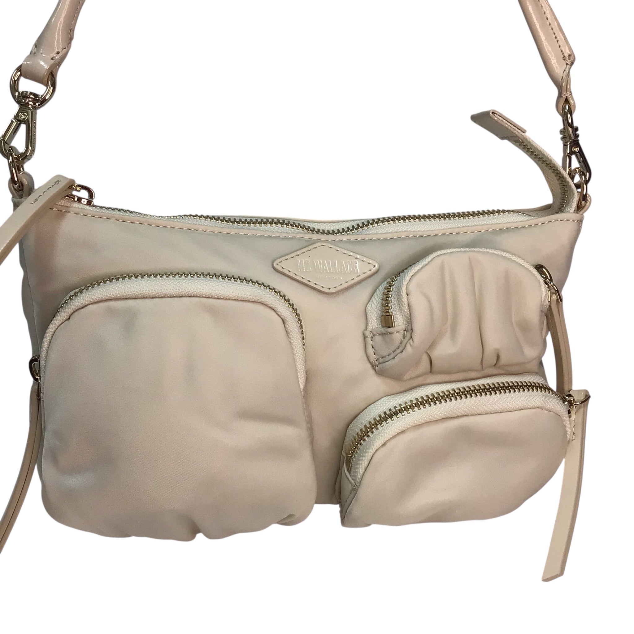 MZ Wallace Small Crossbody Satchel Cream