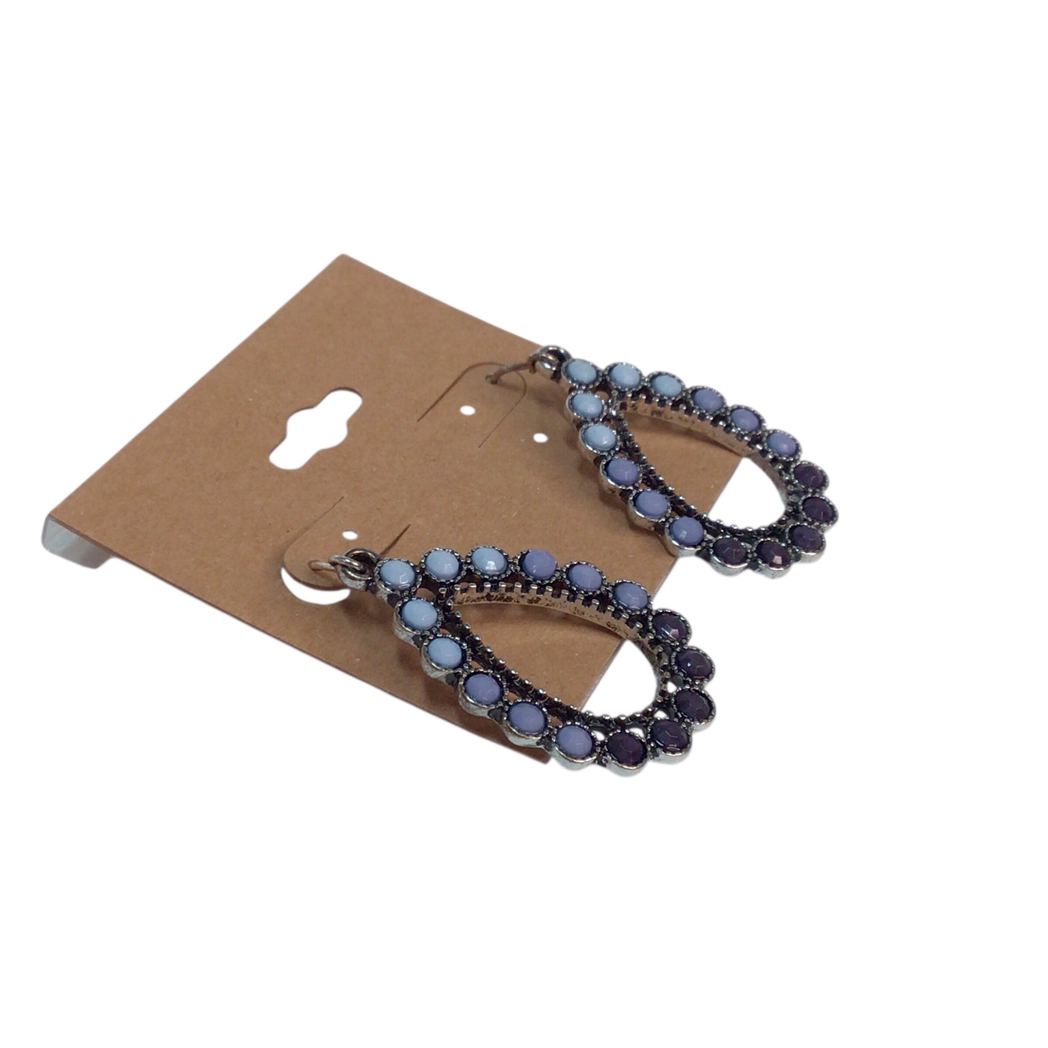 Blue Tri-Color Dangling Earrings