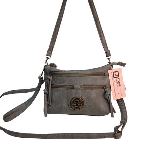 Stone Mountain Gray Leather Wristlet, Shoulder Bag, and Crossbody Bag NWT