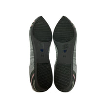 Load image into Gallery viewer, Rothy&#39;s The Point Inverse Gray &amp; Pink Stripe Flats Size 8.5