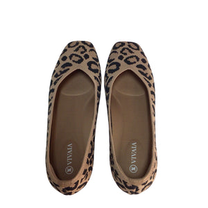 Vivaia Tan and Black Leopard Flat Shoes Size 7