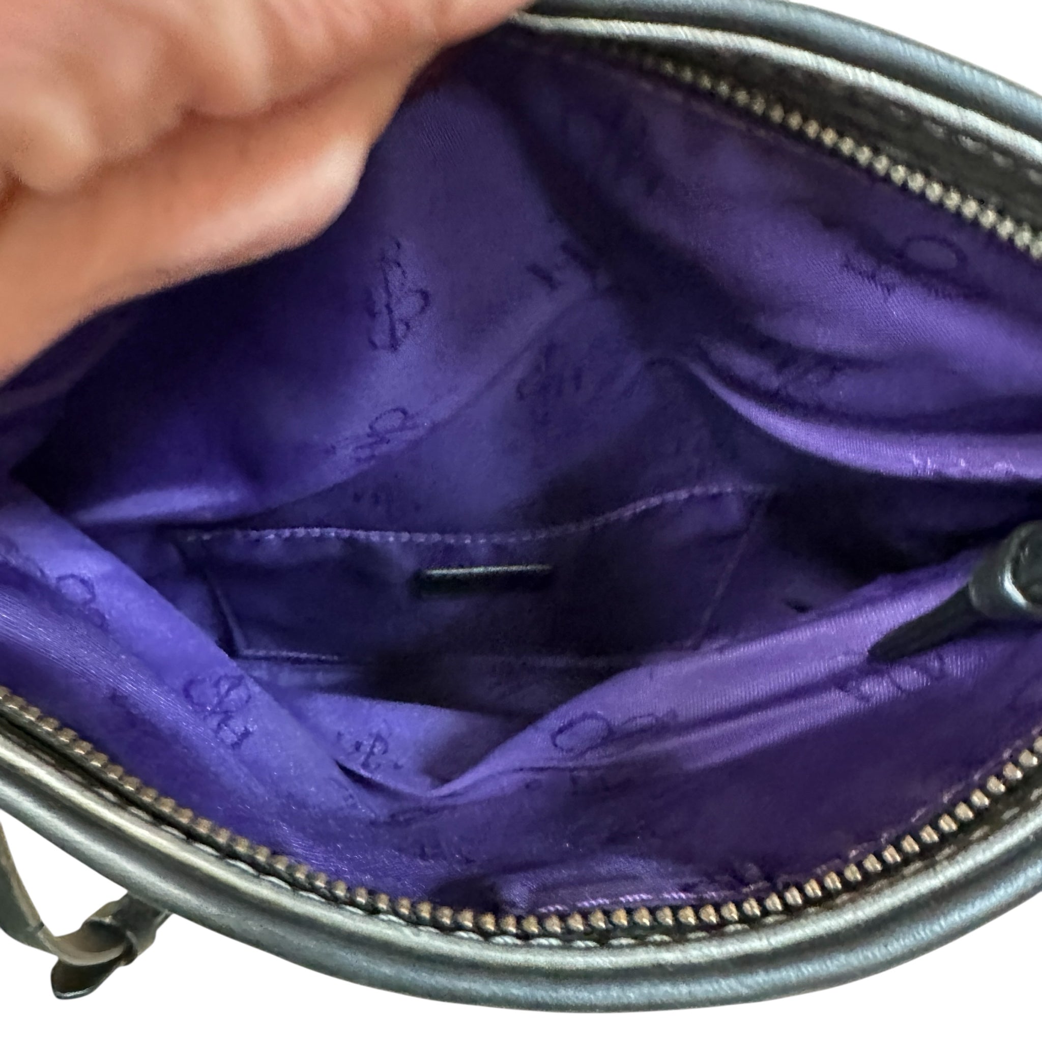 Cole Haan Gray Leather Foldover Flap Crossbody Bag