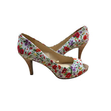 Load image into Gallery viewer, Liz Claiborne Heels Womens 8 M Gable Floral Peep Toe Slip On Pumps Multicolor