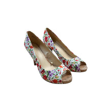 Load image into Gallery viewer, Liz Claiborne Heels Womens 8 M Gable Floral Peep Toe Slip On Pumps Multicolor