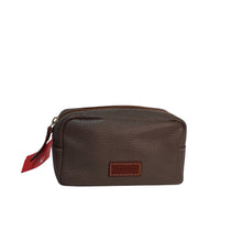 Load image into Gallery viewer, Dooney &amp; Bourke Gray Pebbled Leather Cosmetic Bag