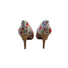 Load image into Gallery viewer, Liz Claiborne Heels Womens 8 M Gable Floral Peep Toe Slip On Pumps Multicolor