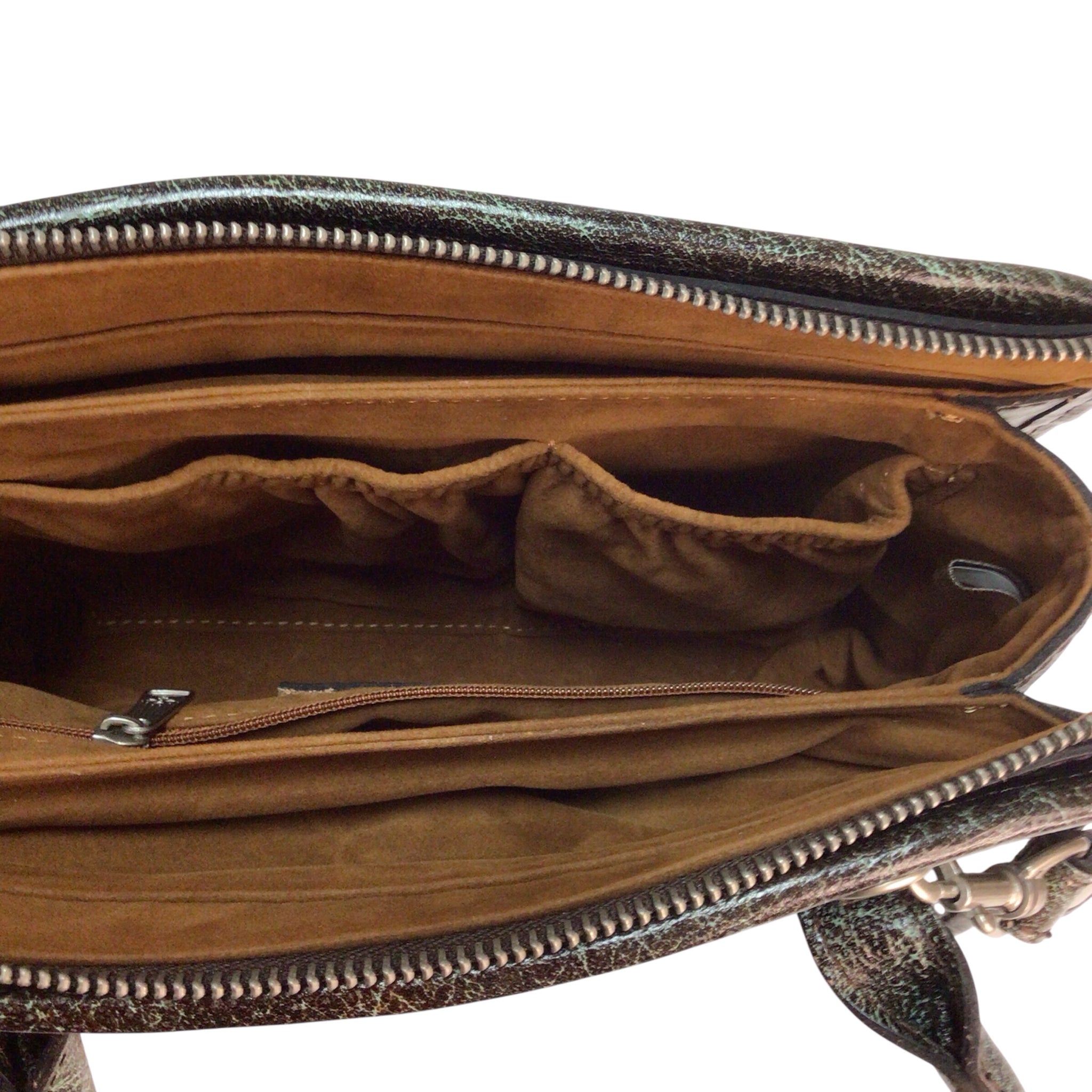 Patricia Nash Paris Turquoise Leather Satchel Crossbody Bag NWT