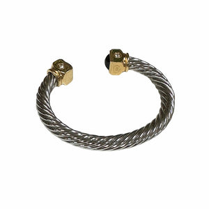 Joan Rivers Cuff Bracelet Two Tone Silver Gold