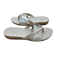 Load image into Gallery viewer, Anne Klein Sport Slide Thong Sandals Gold Silver - Size 10 M