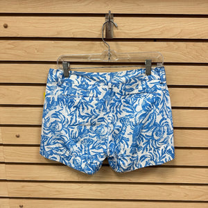 Lilly Pulitzer The Callahan Short Blue White Lobster & Crab Size 2